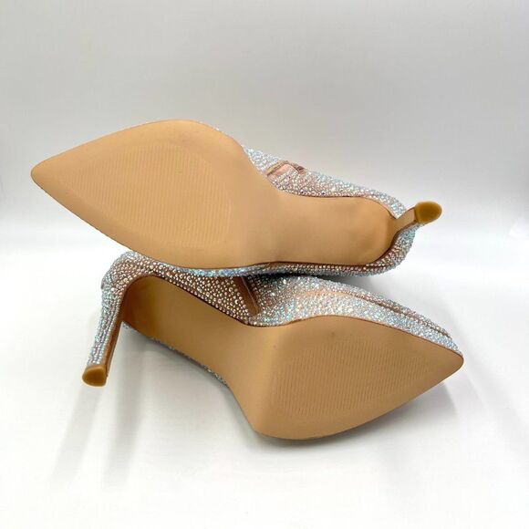 NEW Madden Girl Size 8 Lorile Blush Jeweled Encrusted Platform Ankle Boots Shoes - Picture 9 of 14